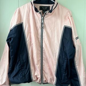 Pink and Navy Zip-Up Jacket FUDA